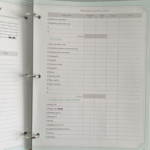 Wedding Planner & Organizer Hardcover Mindy‎ Weiss Ring Binder Illustrated New - Picture 7 of 11